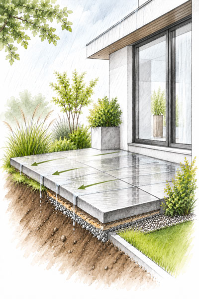 Terrassenplatten mit Fugen