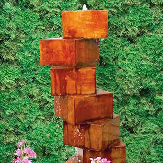 Cortenwasserspiel Cube Stair